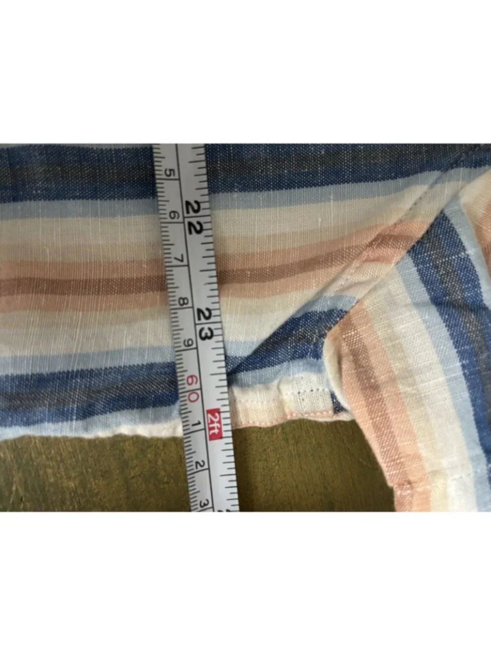 Lucky Brand Button Shirt Mens XL Multicolor Classic Fit Striped Pockets Hemp - Picture 7 of 12